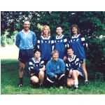Meister 1999 in der Landesliga Nord mit 34:2 Punkten: h.v.l.: R�diger Lampe, Antje Heinisch, Inge Weber, Evelyn Rennert; v.v.l.: Marion Weber-K�mpf, Kerstin Wolf, Monika Huth; es fehlt Sandra Kellermann