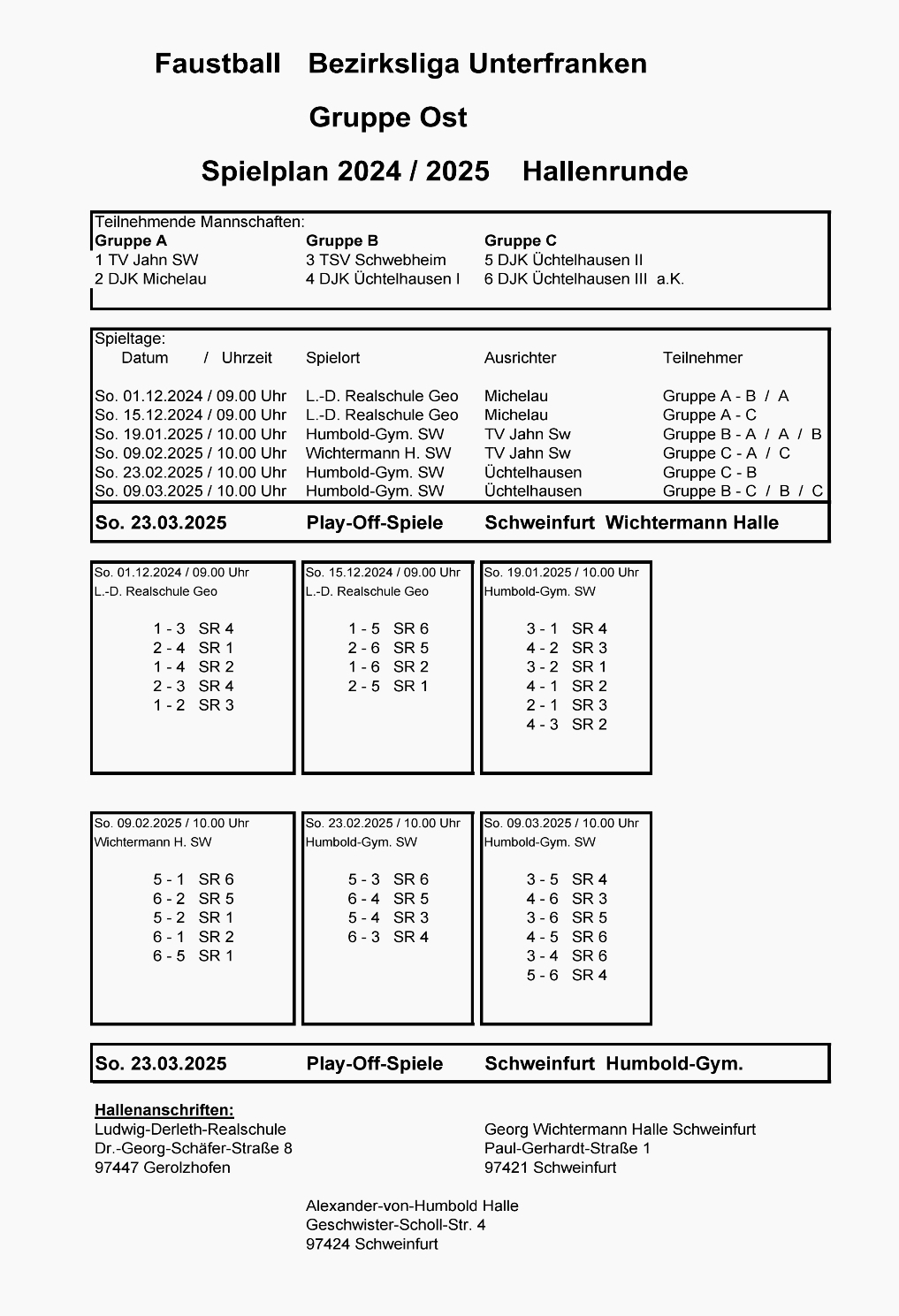 Spielplan